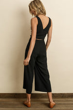 CUTOUT WRAP JUMPSUIT