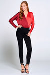 Crossover V-neck Two-Tone Bodysuit