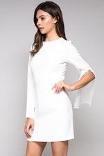 BUTTON SLEEVE DRESS