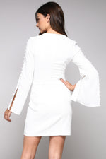 BUTTON SLEEVE DRESS