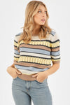 Open-Knit Striped Top