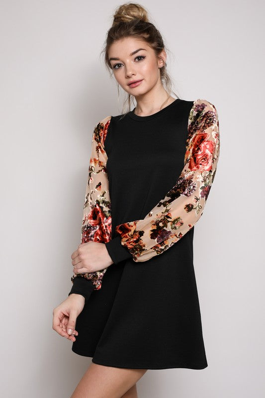 ROSE BURN OUT SHIFT DRESS