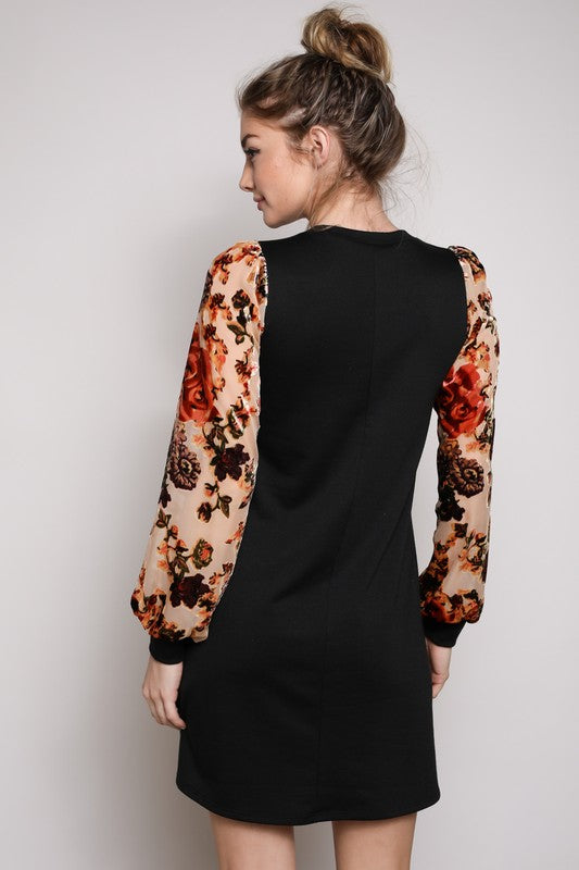 ROSE BURN OUT SHIFT DRESS