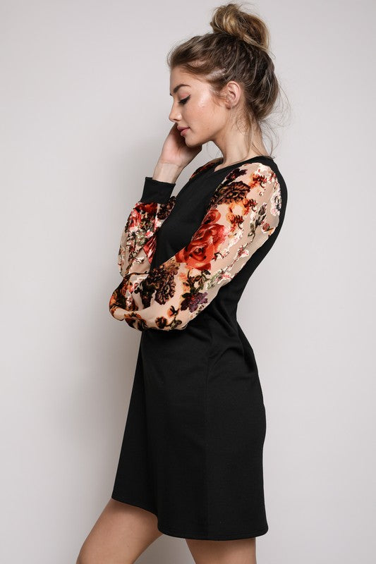ROSE BURN OUT SHIFT DRESS
