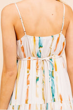 Abstract Print Tiered Dress