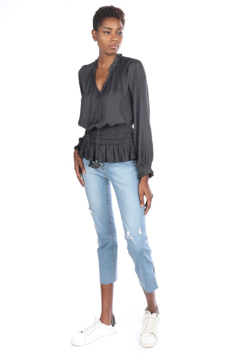SMOCKED WAIST TOP