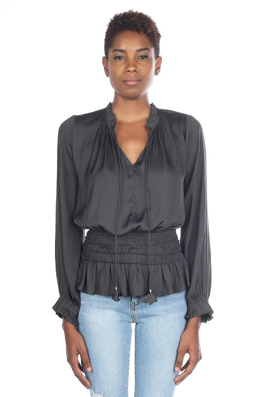 SMOCKED WAIST TOP