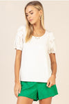 Jersey Top with Embroidered Sleeves