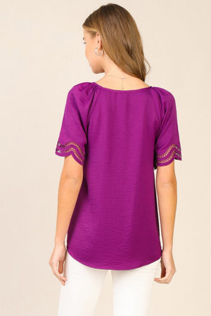 Scallop Sleeve Top