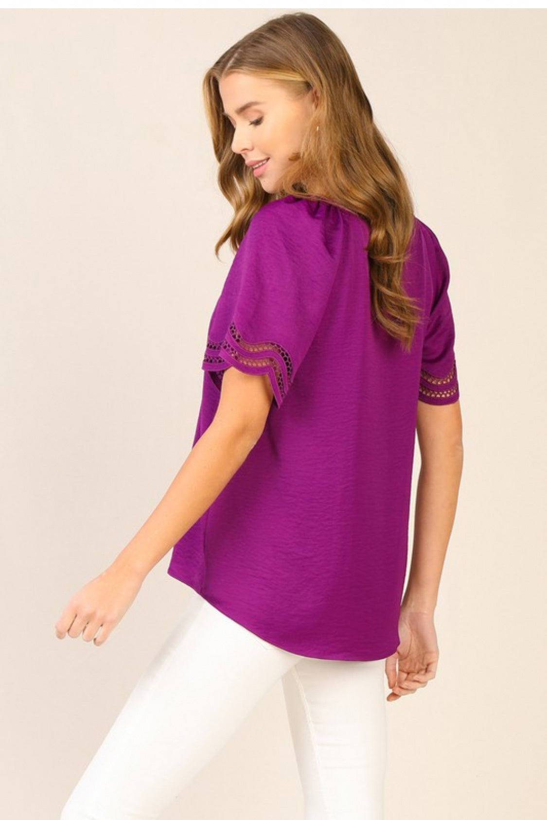 Scallop Sleeve Top