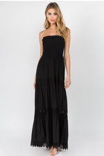 Tube Dress with Lace Trim