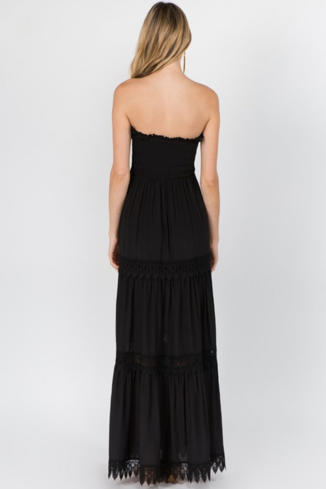 Tube Dress with Lace Trim