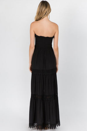 Tube Dress with Lace Trim