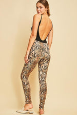 SNAKE SKIN BRUSHED LEGGINGS