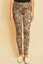 SNAKE SKIN BRUSHED LEGGINGS