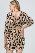 Leopard Print Sweater Dress