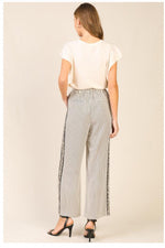 LEOPARD CONTRAST STRIPED PANTS