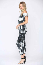 One-Shoulder Tie Dye Jumpsuit
