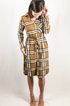 BUTTON CAMEL DRESS