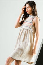 Embroidered Halter Dress