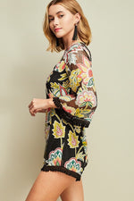 FLORAL EMBROIDERED ROMPER