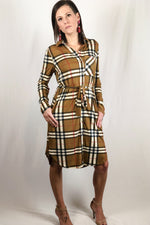 BUTTON CAMEL DRESS
