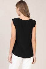 PLEATED SHOULDER DETAIL TOP