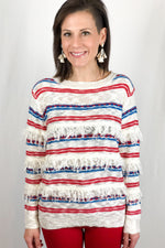 ROCK CHALK FRINGE SWEATER