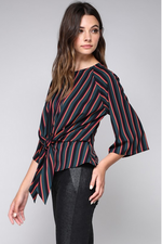 FRONT KEYHOLE STRIPE TOP